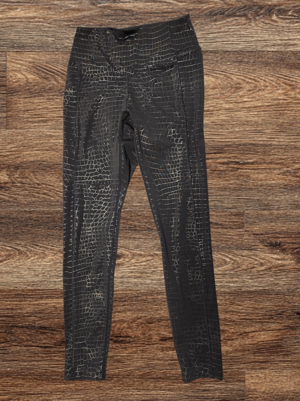 PINK Victoria's Secret Black Croc-Print Leggings XS